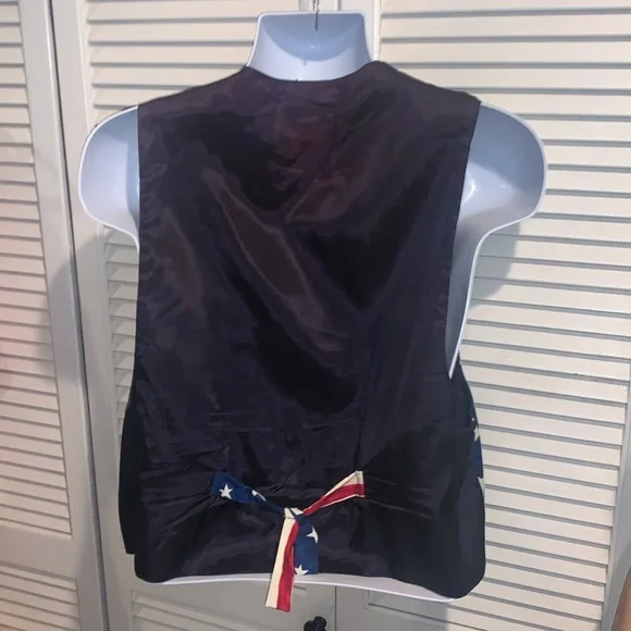 Vintage JLN Patriotic American Flag Vest Men’s size XL - Picture 2 of 3